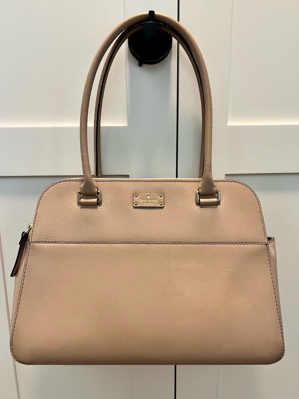 ♠️🤍Kate Spade Satchel Bag - Neutral Beige - Double Zip - Structured Classic